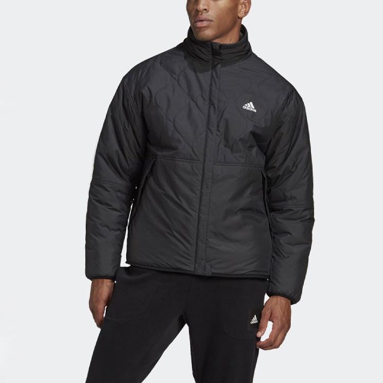 Adidas Sherpa Reversible Cotton Jacket With Logo Men Outerwear Medium-Hemp-Grey GF0051