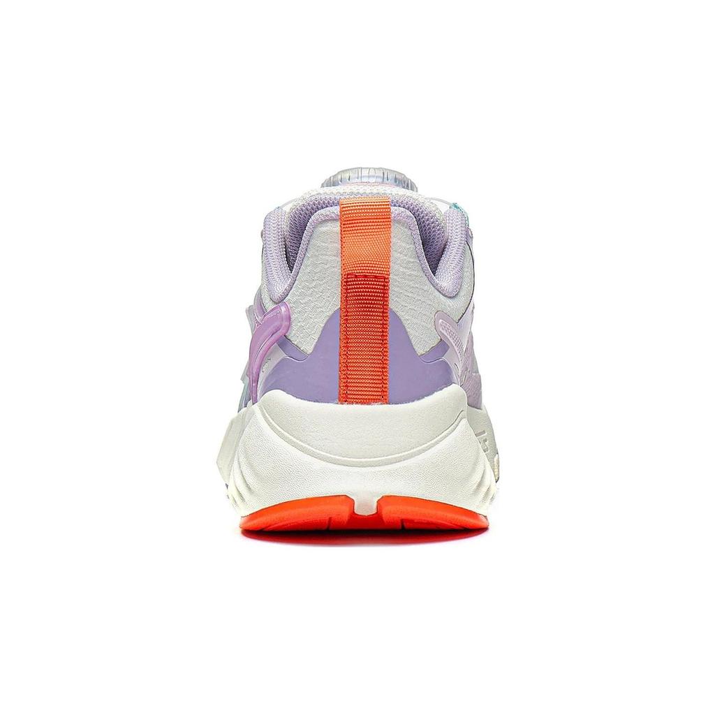Li Ning Kids Flash Shadow V6 Comfortable Shock Absorbing Durable Low Top Running Shoes Kids Running Shoes Purple White YKNT112-4