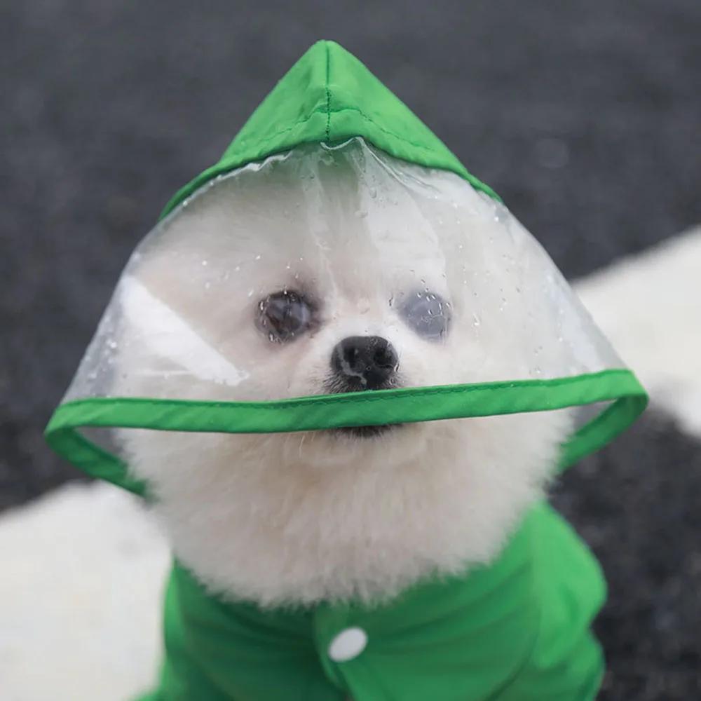 Waterproof Dog Clothes Small Dog Raincoat with Rain Shoes Boots Overalls Jumpsuit Pet Cat Puppy Rain Coat with Transparent Hood 5