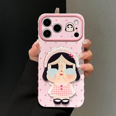 Applicable To Apple 11promax Mobile Phone Case 11 Cute Cartoon Iphone11 Polka Dot Crying Baby Bracket 11 Soft Silicone