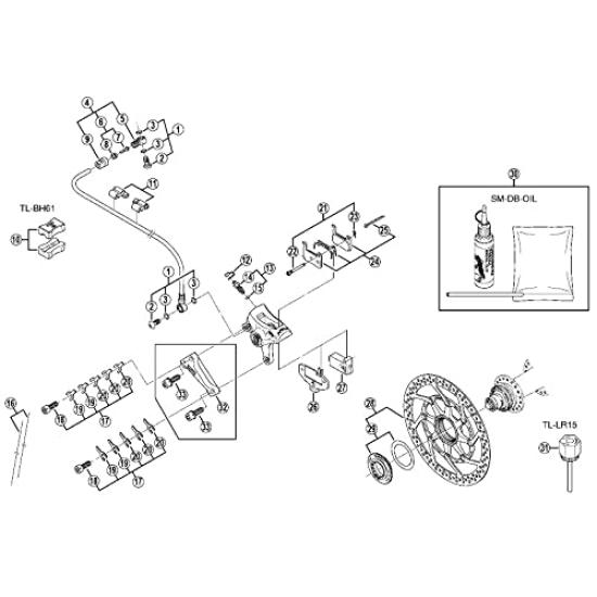SHIMANO Części Zamienne Zespół Szybkozamykacza Y8ZJ98030 BR-R7000 BR-R7010-F BR-R7010-RS