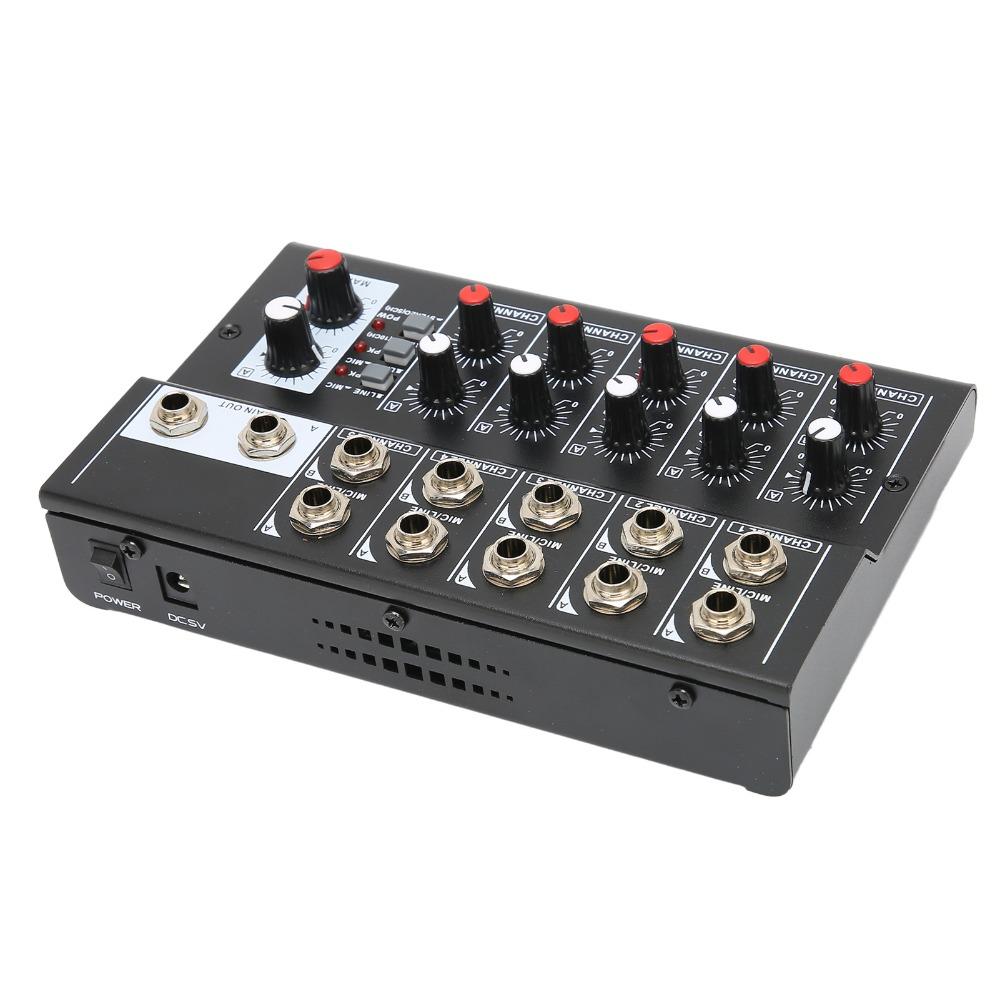 100‑240V Low Noise Stereo Line Mixer for US Plug Audio Stereo Mixer Durable 10 Channel Mixer Bars