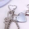 Phone Lanyard Mini Love Mirror Keychain Rhinestone Crystal Chain Pendant  for Women/Men