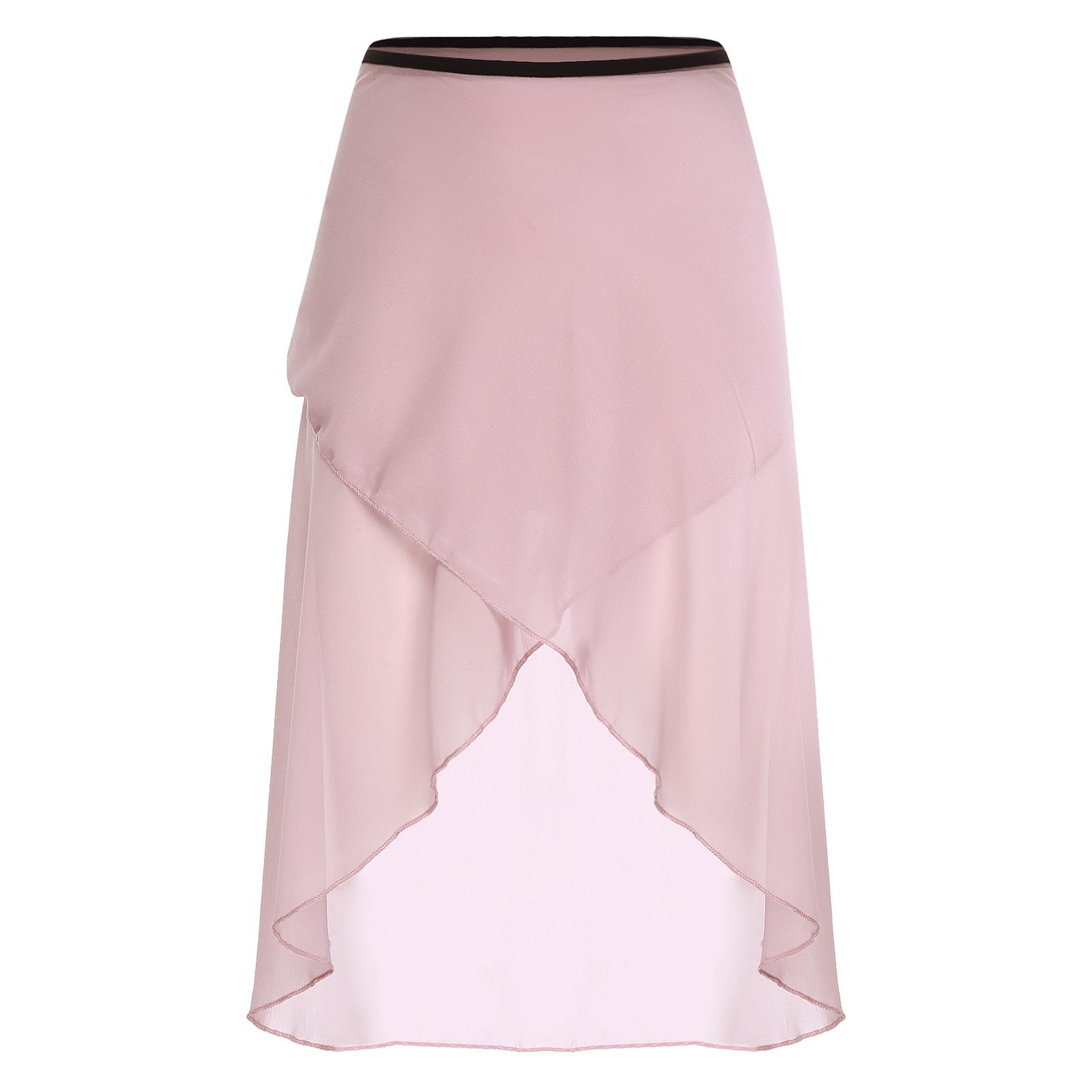 

Women Ballet Practice Skirt Irregular Hem Design Lace Up Sheer Chiffon Dance Warm Up Examination Costume One Size