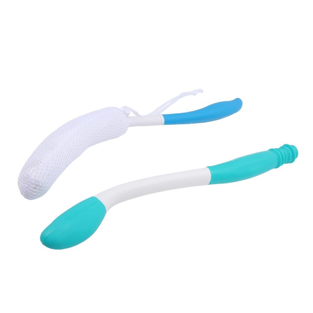 Strumento per pulire il sedere Ausilio per il bagno Pulitore per il sedere Manico curvo antiscivolo Set di spazzole per doccia e bagno