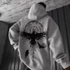Viking Totem Printed Hooded Sweatshirt Y2K Cotton Hooded Sweatshirt Loose Eagle Pattern Fresh Sport functional Fashionable