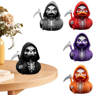 Grim Reaper Duck Figurine Scary Death Duck Statue Horror Duck Statue Halloween Gothic Decor