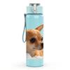 1PC Chihuahua Dog Looking Up 750ml Color Plastic Sports Water Bottle Leakproof Flip Straw Lid Suitable for Sports Office Home Use