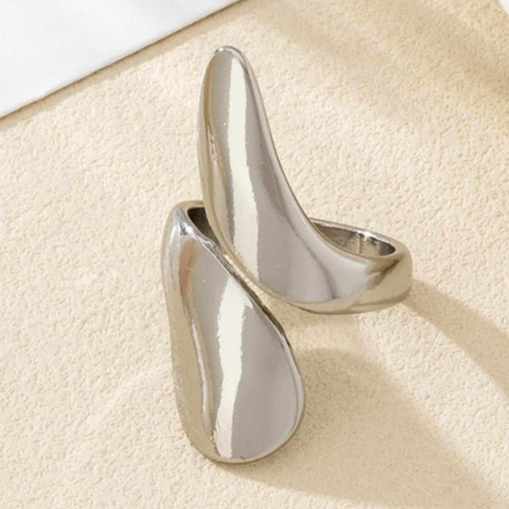 

Роскошное регулируемое разомкнутое кольцо - гладкая золотистая полированная отделка, минималистичный шикарный дизайн, идеальный подарок на свидание, эффектный модный аксессуар для женщин One Size Fits All серебряный