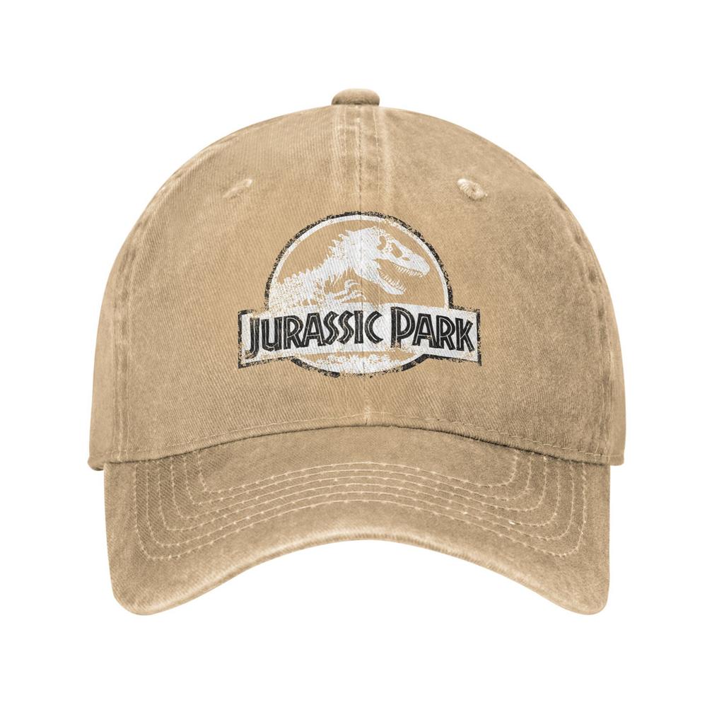 Baseball Cap Jurassic Park White Distressed Circle Logo Summer Trucker Hat Outdoor Sport Dropshipping Baseball Caps