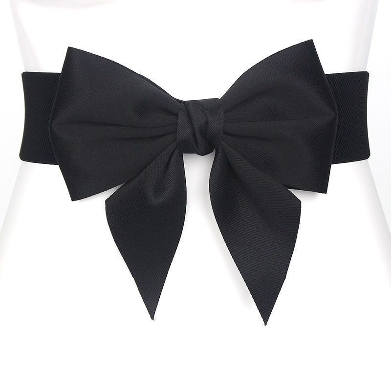 Double Beautiful Layer Bowknot Waist Belt In Soft Cotton With Elastic Fit Women For