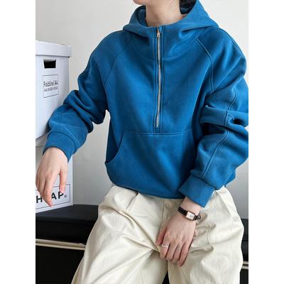 Autumn 2024 Luxi Women's Casual Half-Zip Hooded Sweatshirt