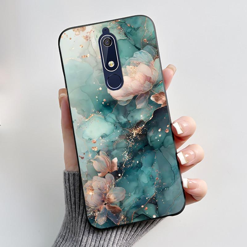 Casing For Nokia 5.1 6.1 Aesthetic Luxury Cute Cool Boys Girls Soft silicone Phone Case Back Cover Black Matte Protective Shell