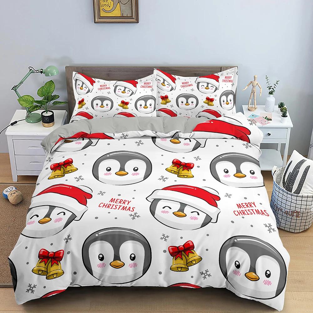 Christmas Merry Christmas Decorations For Home Christmas Duvet Cover Ornament Gift New Year For Women Children Teens Queen King