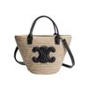 (Schwarz) Stroh Damen-Tragetasche Damen-Strandtasche Rattantasche Übergroße Strandtasche Schwarz