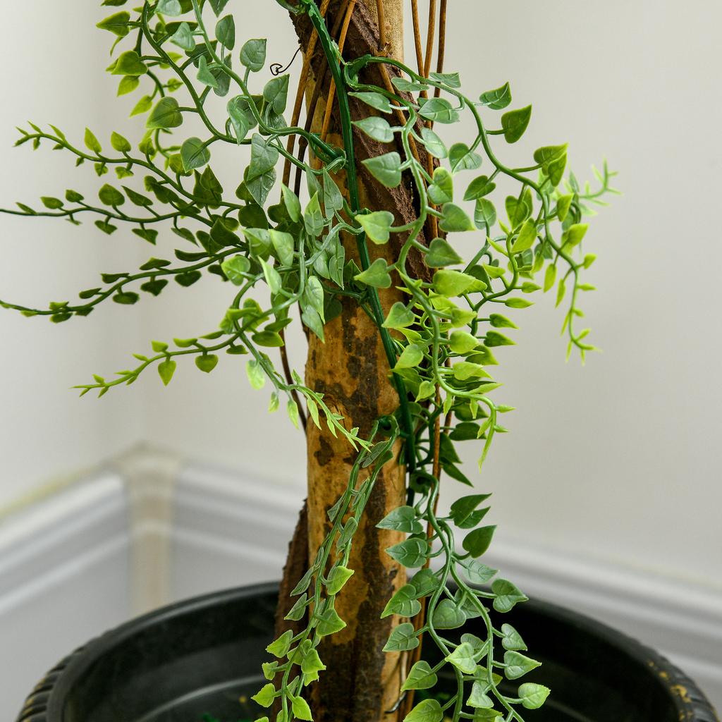 Artificial Plant Artificial Tree 3 Boxwood Balls with Cement Pot, Indoor and Outdoor, Height 115 Cm