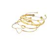 European & American Love Knot Alloy Bracelet Set: 4-Piece Creative Geometric Heart Design
