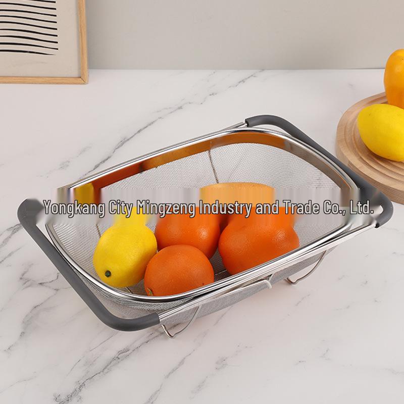 Stainless Steel Multi-Purpose Telescopic Sink Storage and Draining Basket Large 24*34*11cm