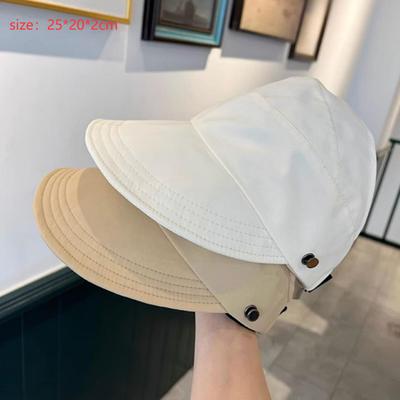 Summer Wide Brim Sunhat Women Sun Hats Foldable Adjustable Outdoor Beach Bucket Hat Uv Protection Visors Fisherman Ponytail Caps