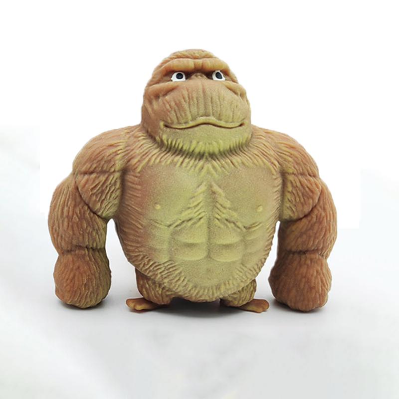 Cute Gorilla Figurines Humorous Expression Monkey Statues Stretchable Squeeze Stress Toy Office Ornament Home Decoration