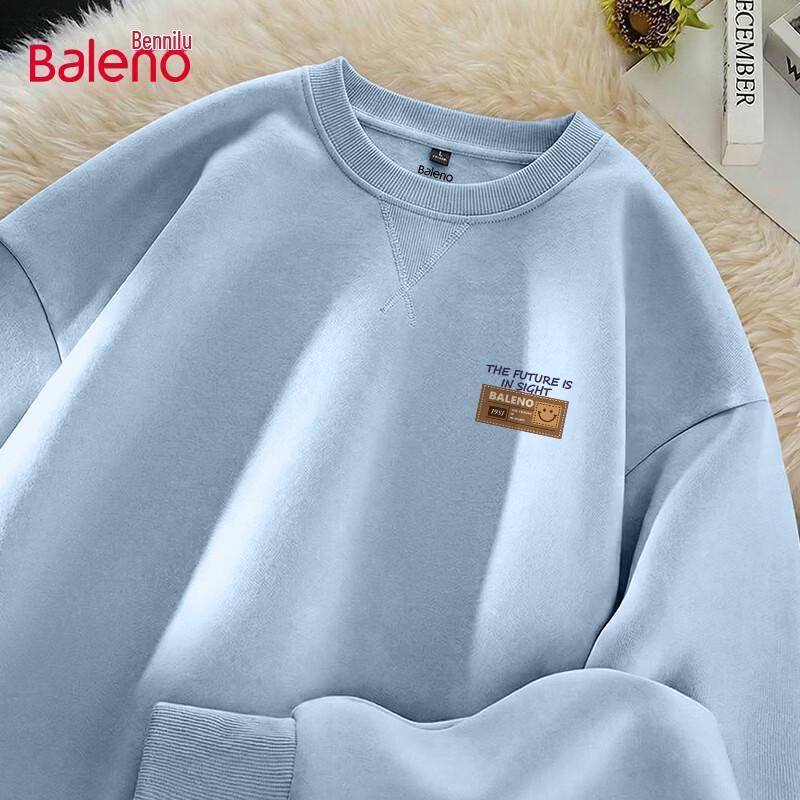 Baleno Men's Heavyweight Letter Graphic Round Neck Sweatshirt