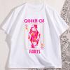 Queen Of Farts Tshirt Comfort Short Sleeve Graphic Tee Casual Round Neck Everyday Wear T Shirt Cotton Short Sleeve Clothes