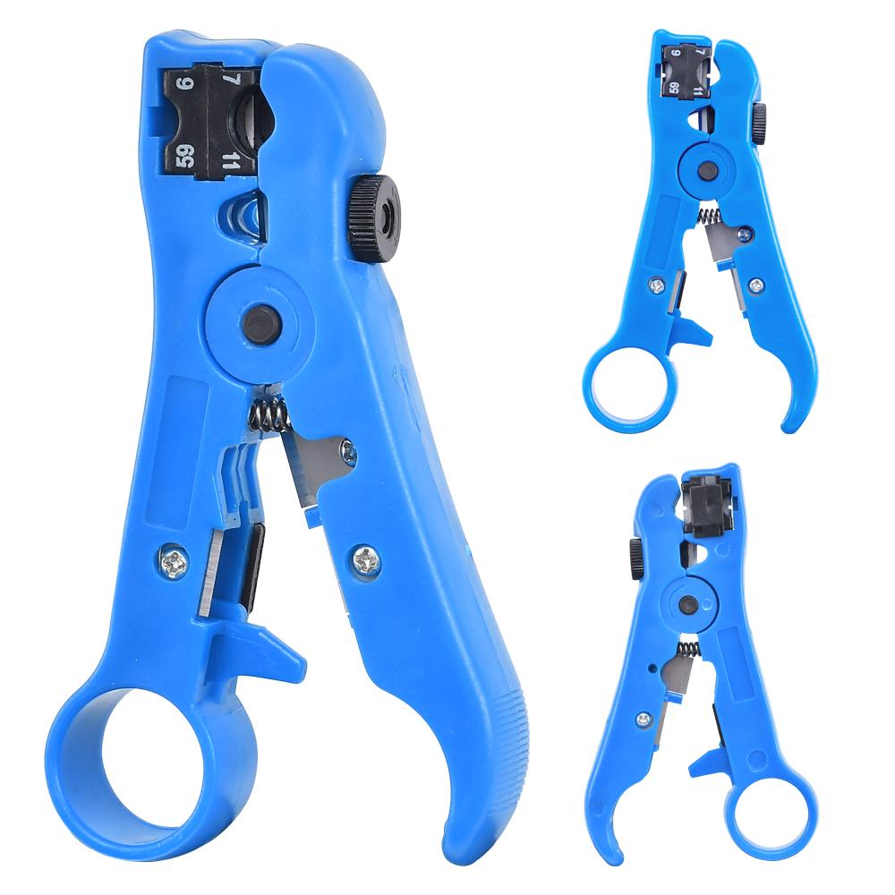 Wire Stripper of RG59 RG6 RG11 RG7 Coaxial Cable Multifunction Stripper Cutter  Pliers for Round Cable and Flat Cable