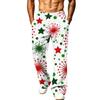 Men's Casual Loose Wide Leg Christmas Print Sweatpants with Pockets for Sports and Holiday Wear