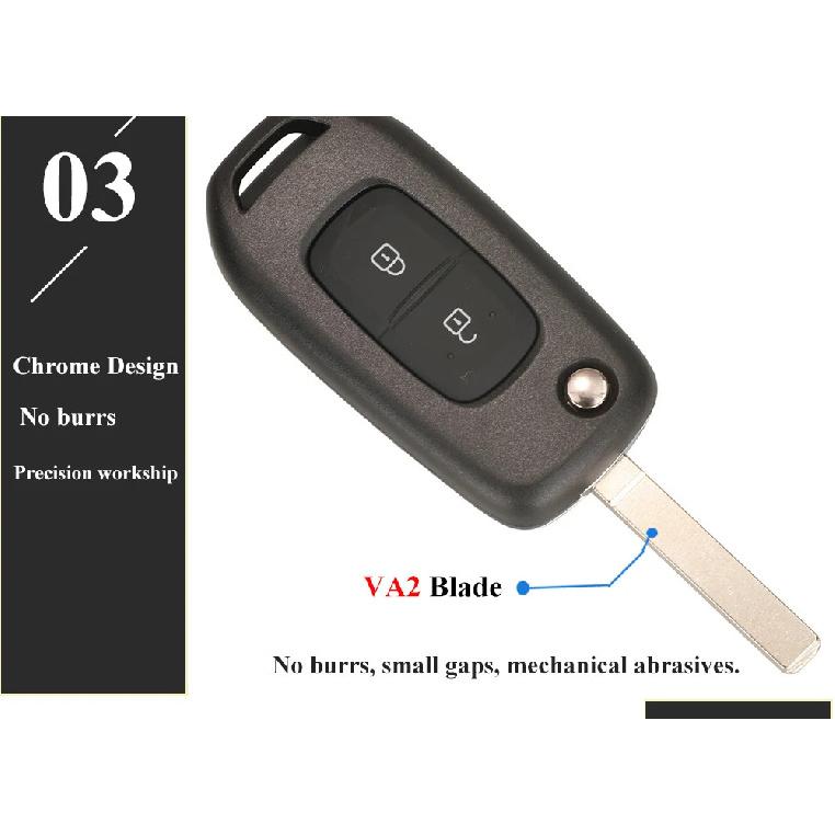 jingyuqin 2Button 433MHz PCF7961M 4A Chip Flip Remote Key for Renault Dacia Logan 2 II 2018 2019 2020 FSK Car Key Fob Control
