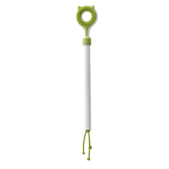 Retractable Cat Back Scratcher, Long Handle Cat Face Massager, Double-Sided Massage Head, Gentle Grooming Tool, 2-in-1 Cat Wand Toy for Indoor Cats