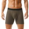 Men's Breathable Cotton Mid-High Waist Boxer Briefs with Side Opening and Anti-Chafing Design for Teens - European and American Style