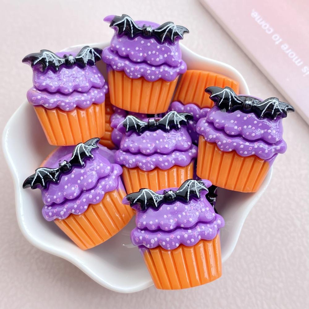8Pcs New Models Resin Cute Cartoon Halloween Series Flat Bottom Scrapbook Diy Jewelry Hair Clips Phone Case Ornament Accessories