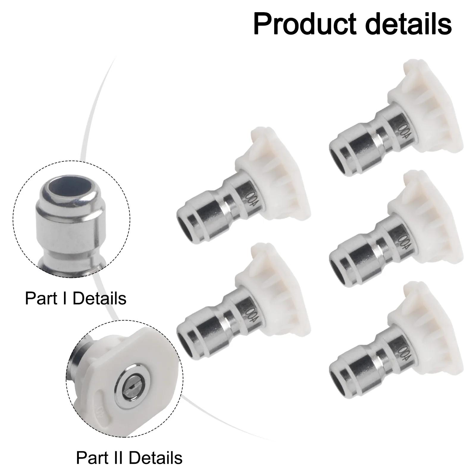 

5x 40 Degree Nozzle Tips For Pressure Washers With 1/4 Inch Quick Connect Fitting And 4350 PSI Maximum Pressure Capacity China Mainland
