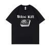Ethan Hawkes Same Style Tshirts Bikini Kill Leave The World Behind Tshirt Punk Rock Oversized Tops Casual Loose T Shirt Unisex