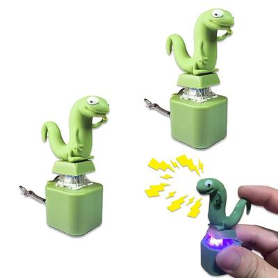 Funny Animal Button Sound Keychain Cat/Dog/Lizard/Snake Stress Relief Button Toy Keychain Hanging Ornament With LED Light