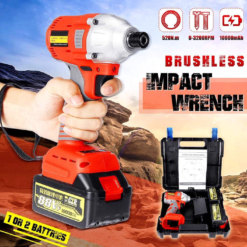 

НОВАЯ 88VF 10000 мАч литий-ионная батарея 520 Н·м беспроводная дрель бесщеточный электрический ударный гайковерт 1x battery