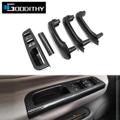 Carbon Fiber Car Interior Front Rear Left Right Door Pull Grab Handle Cover For Volkswagon VW Bora Golf 4 MK4 Jetta 1999-2004