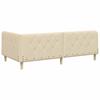 Corner Bed Frame Cream 90 X 200 Cm Fabric