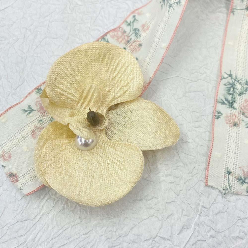 Sweet Orchid Flower Hairpin Rhinestone Women Side Clip Headdress Butterfly Orchid Hair Clip  Beach