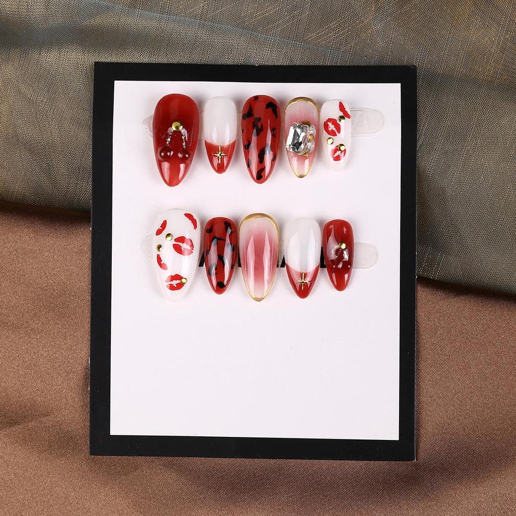 Handmade High-End Short Press-On Nails - Simple & Removable Art Collection