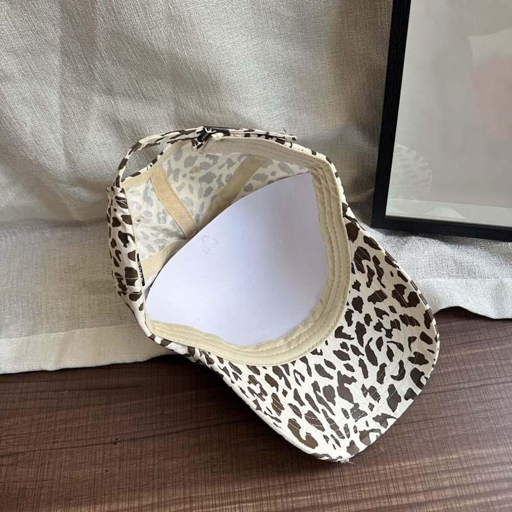 Adjustable Leopard Print Bow Baseball Cap Sunshade American Style Casquette Y2K Peaked Hat Sports
