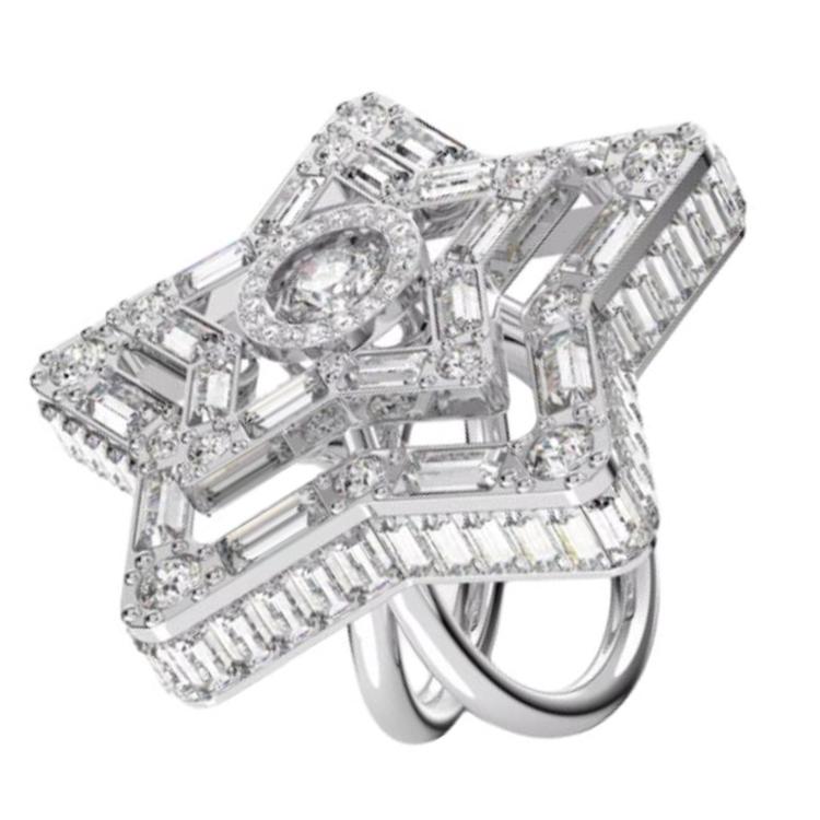 Swarovski Stella Star Design Crystal Ring Unisex rings White 5626370 Box (Random Color)