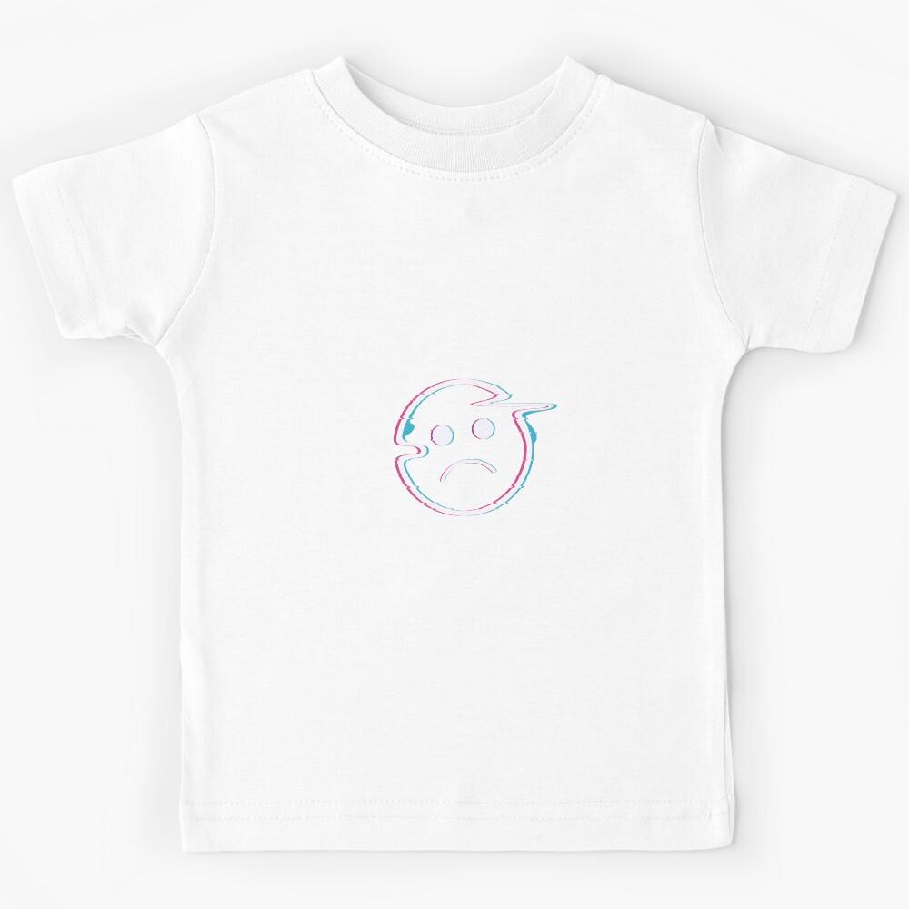Sad Boi Pink Aesthetic Vaporwave Sadboi Sad Face Glitch Art Kids T-Shirt 140