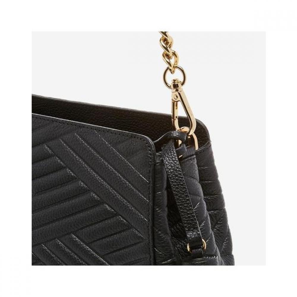 Daks Black Leather Chain Shoulder Bag Dcba0e365bk