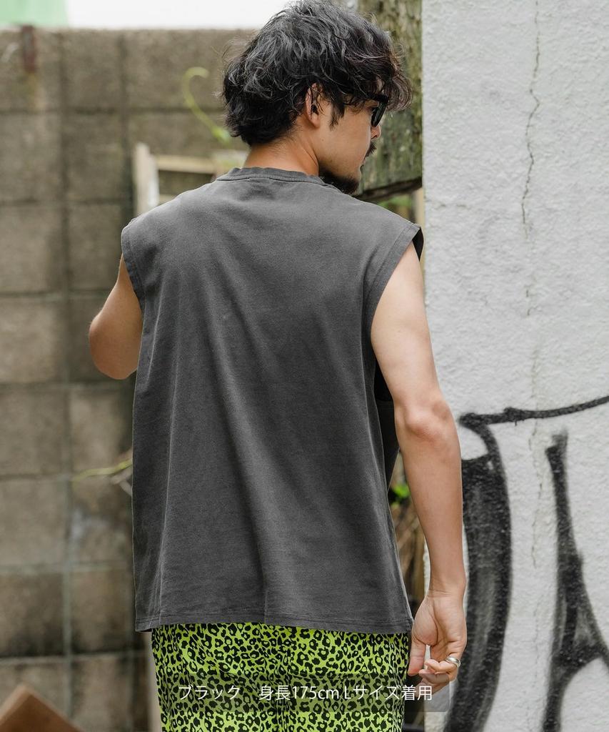 IMPROMES Casual SIDEWAYSTANCE Pigment Sleeveless T-Shirt, Men's, Green