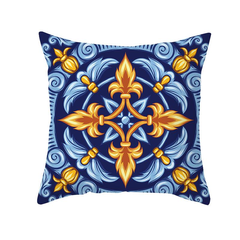 

Наволочка для декоративной подушки с принтом Shopee Желтая и синяя Геометрическая В стиле середины века Ретро Абстрактная Декоративная подушка Наволочка для диванной подушки 45 * 45Cm (without pillow core)