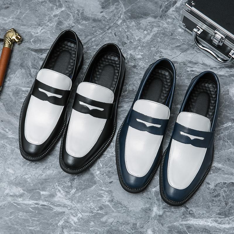 FashionClassics Herren Lederschuhe Farblich passende flache Schuhe Büro Business Lederschuhe Herren Freizeitschuhe Minimalistische Herren Slipper