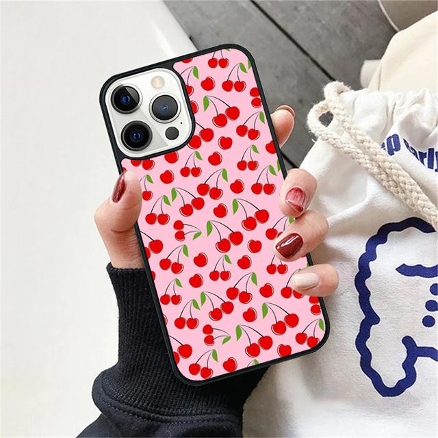 Pink Cherries Cherry Strawberry Cover For iPhone 17 Air 15 16 14 13 12 Pro Max 11 Pro Max Plus Phone Case Coque