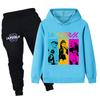 PB1203 Kinder Jungen Mädchen Kpop Mira Zoey Rumi Druck Langarm Kapuzenpullover Hose Hosen Kleidersets
