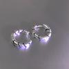 Purple Round Plain Silver Ear Buckle Unique Design Earrings Light Luxury High Sense Fashion Exquisite Earrings